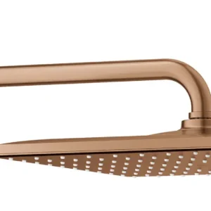 ראש מקלחת מרובע + זרוע מקלחת RAINSHOWER זהב אדום מוברש