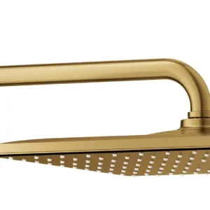 ראש מקלחת מרובע + זרוע מקלחת RAINSHOWER זהב מוברש