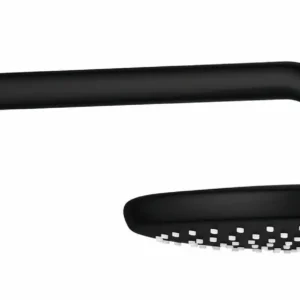 ראש מקלחת עגול + זרוע מקלחת TEMPESTA 250 שחור מט