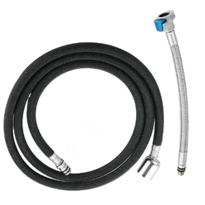 צינור לברז נשלף בד מחוזק + חיבור אוניברסלי 1.5 מטר שחור