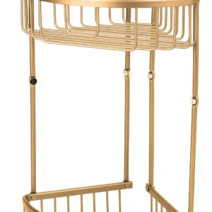 מדף פינתי לאמבטיה דו-קומתי אלומיניום זהב מט