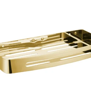 מדף למקלחת בהדבקה Set & Stick זהב מוברש