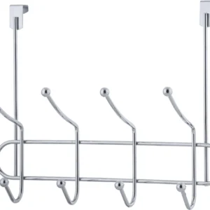 קולב לדלת 4 ווים כפולים 34 ס"מ כרום ניקל