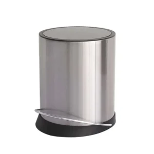 פח אשפה עגול 3 ליטר Flat Top + דוושה וטריקה שקטה כרום