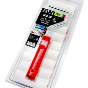 סט לרולר מיני ספוג + ידית "4 (מארז 10 יח')